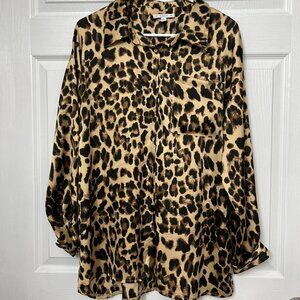 Leopard Print Satin Blouse